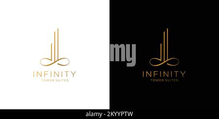 Modern and luxury infinity building logo design Stock Vector