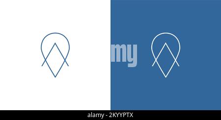 Letter A initial area pin logo design simple and modern Stock Vector