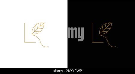 LK letter initial logo design is natural and luxury Stock Vector