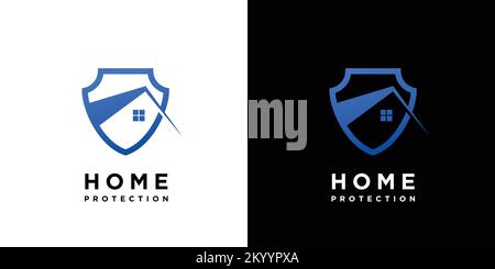 Modern and simple home protection logo design Stock Vector