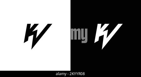modern and unique letter KW initials logo design Stock Vector