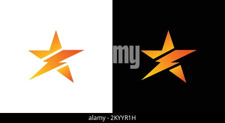 Modern and unique electric star logo design Stock Vector