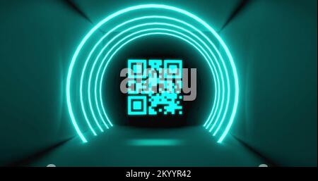 Image of flickering white QR code Stock Photo