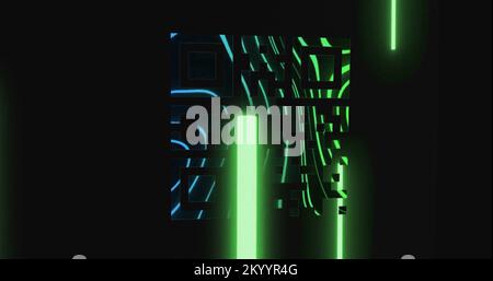Image of flickering white QR code Stock Photo