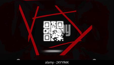 Image of flickering white QR code Stock Photo