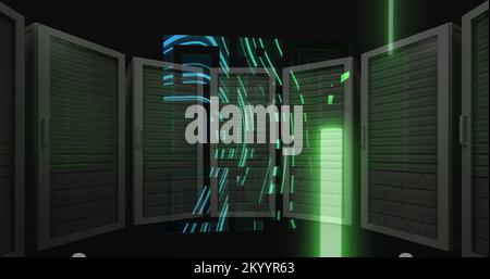 QR code scanner against computer servers Stock Photo - Alamy