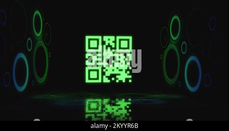 Image of flickering white QR code Stock Photo