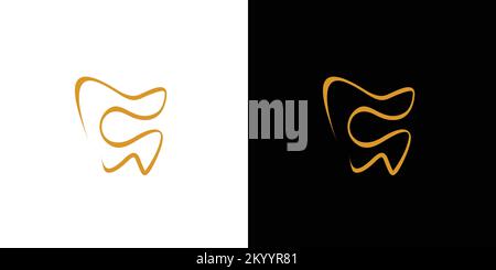 Simple and modern letter C initials dentist logo design Stock Vector