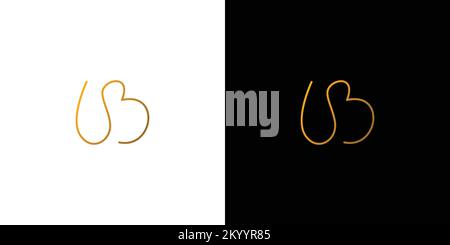 modern and unique handwritten letter UB initials logo design Stock Vector