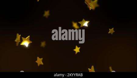 Image of gold stars falling on black background Stock Photo - Alamy