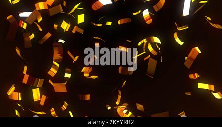 Image of confetti falling over black background Stock Photo - Alamy