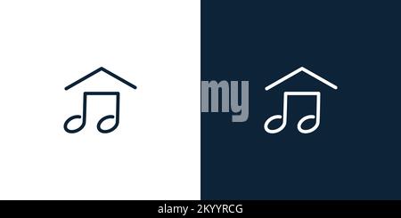 Modern and unique music house logo design Stock Vector