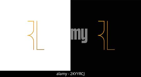 Simple and modern letter RL initials logo design Stock Vector