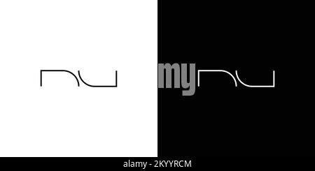Simple and modern letter NU initials logo design Stock Vector