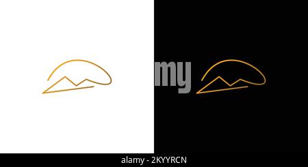 Mountain abstract logo design simple and modern Stock Vector