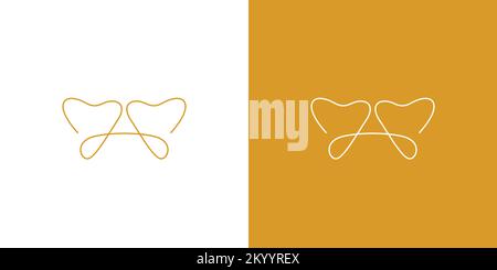 Simple and modern letter A initials dentist logo design Stock Vector