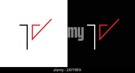 Simple and modern letter TV initials logo design Stock Vector