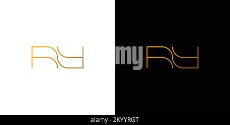 Simple and modern letter RY initials logo design Stock Vector