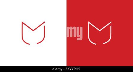 Simple and modern letter MJ initials logo design Stock Vector
