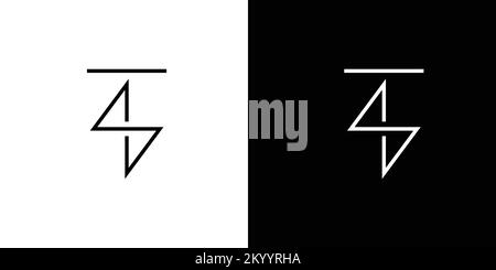 Simple and modern letter TS initials logo design 4 Stock Vector