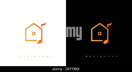 Simple and modern music house logo design Stock Vector