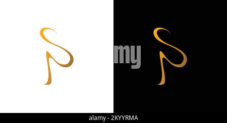 The initials logo letter SP is elegant and luxurious design Stock Vector