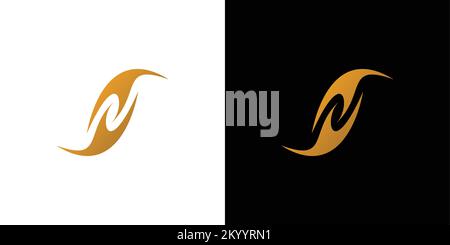 Unique and modern SN logo design Stock Vector
