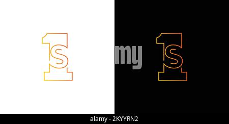 Unique and modern 1s logo design Stock Vector