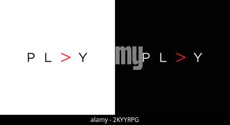 Simple and unique play logo design Stock Vector