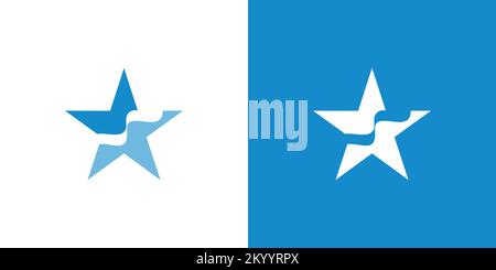 Unique and modern wave star logo design 5 Stock Vector