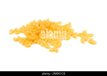 Elbow macaroni isolated on a white background Stock Photo