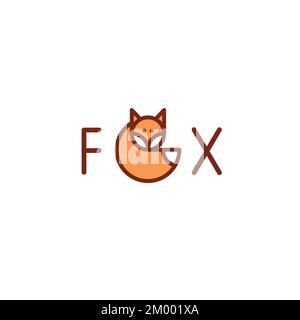 Fox Logo Simple. Fox Icon. Kids Fox Vector Illustration Stock Vector
