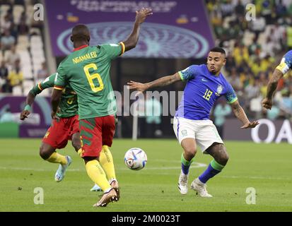 Al Daayen, Qatar. 02nd Dec, 2022. Gabriel Jesus of Brazil during the FIFA World Cup 2022, Group G football match between Cameroon and Brazil on December 2, 2022 at Lusail Stadium in Al Daayen, Qatar - Photo: Jean Catuffe/DPPI/LiveMedia Credit: Independent Photo Agency/Alamy Live News Stock Photo