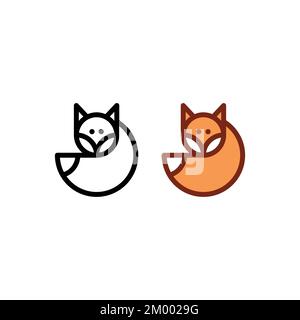 Fox Logo Design. Baby Fox Icon. Fox Vector Illustration Stock Vector