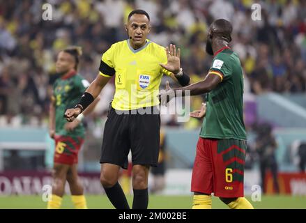 Al Daayen, Qatar. 02nd Dec, 2022. Referee Ismail Elfath of Morocco during the FIFA World Cup 2022, Group G football match between Cameroon and Brazil on December 2, 2022 at Lusail Stadium in Al Daayen, Qatar - Photo: Jean Catuffe/DPPI/LiveMedia Credit: Independent Photo Agency/Alamy Live News Stock Photo