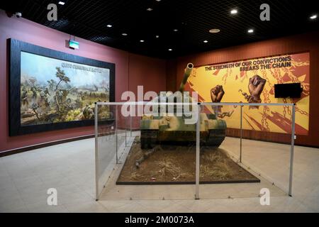 Tanks in an exhibition hall of the Independence Memorial Museum, Windhoek, Namibia, Africa Stock Photo