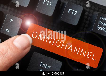 Handwriting text Omnichannel. Word for type of retail that integrates the different methods of shopping Stock Photo