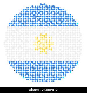 Argentina Map Silhouette Pixelated generative pattern illustration Stock Vector