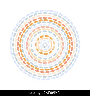 Round rag rug vector illustration. Striped circle design. Stock Vector