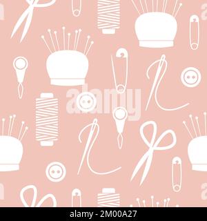 Seamless Pattern on the Theme of Tailoring with Tailor Mannequins and  Sewing Accessories. Vector Stock Illustration - Illustration of pincushion,  craft: 192362080