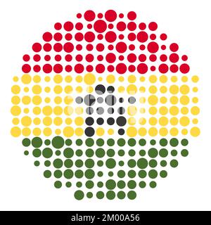 Ghana Map Silhouette Pixelated generative pattern illustration Stock Vector