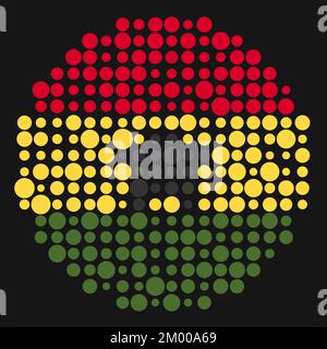 Ghana Map Silhouette Pixelated generative pattern illustration Stock Vector