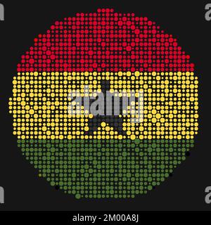 Ghana Map Silhouette Pixelated generative pattern illustration Stock Vector