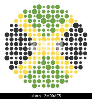 Jamaica Map Silhouette Pixelated generative pattern illustration Stock Vector