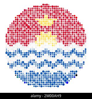 Kiribati Map Silhouette Pixelated generative pattern illustration Stock Vector