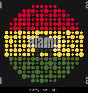 Ghana Map Silhouette Pixelated generative pattern illustration Stock Vector