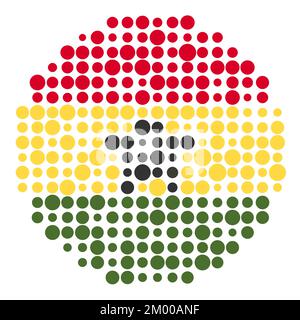 Ghana Map Silhouette Pixelated generative pattern illustration Stock Vector