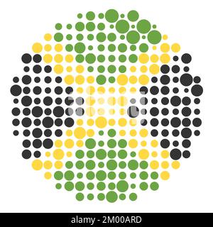 Jamaica Map Silhouette Pixelated generative pattern illustration Stock Vector