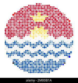 Kiribati Map Silhouette Pixelated generative pattern illustration Stock Vector