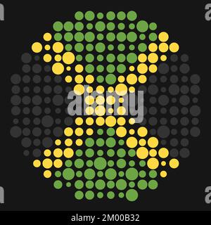 Jamaica Map Silhouette Pixelated generative pattern illustration Stock Vector